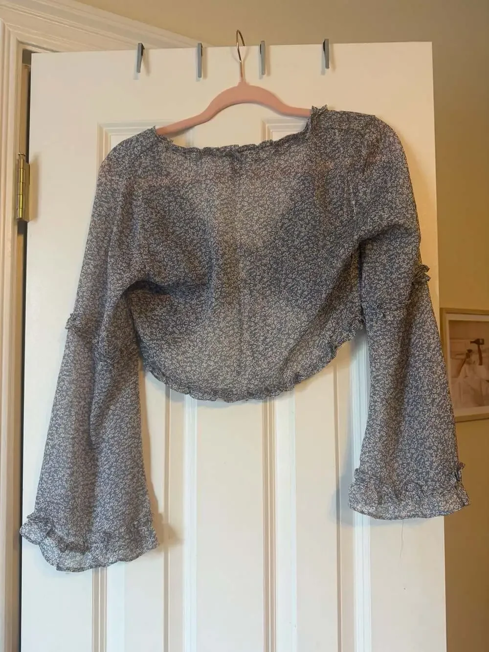 Princess Polly Ajani Long Sleeve Floral Ruffle Crop Top